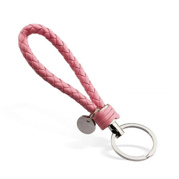 Nvzi 5PCS keychain woven leather keychain, suitable for all car keychains men's keychain women's keychain (pink)
