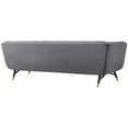 thumbnail image 3 of Modway Adept Contemporary Mid-Century Modern Performance Velvet Upholstered Tufted Sofa in Gray Grey, 3 of 3