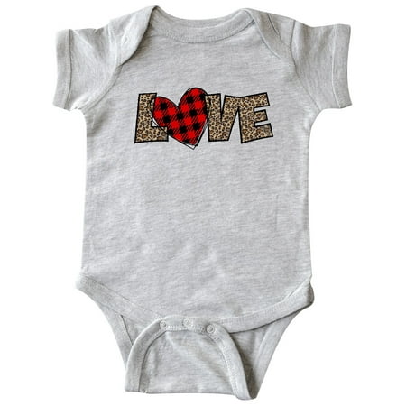 

Inktastic Love in Red Plaid and Leopard Print Gift Baby Boy or Baby Girl Bodysuit