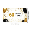 thumbnail image 3 of LUUFILx 60th Anniversary Celebration Banner Cheers to Years Backdrop Glitter Party Decoration for Milestone Birthday Wedding Event Photography Props Background, 3 of 8
