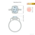 thumbnail image 5 of ANGARA Natural Cushion 1.85 ct Aquamarine Halo Ring with Trio Diamonds in 14K White Gold for Women (Size-9x7mm) | March Birthstone, Anniversary, Jewelry Gift for Women | Natural Aquamarine Ring, 5 of 9