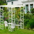 thumbnail image 4 of 6x9ft Wedding Canopy Chuppah Square Metal Backdrop Stand with Removable Roof Cover White, 4 of 9