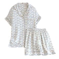 thumbnail image 4 of jiaxiM Summer Pajamas for Women Button Down Pajamas Set Short Sleeve Sleepwear Lapel Pjs Soft 2 Piece Lounge Shorts Set, 4 of 4