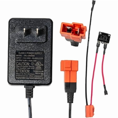 2pin 6v Charger for Kids Ride on car with Wiring Harnesses Parts Replacement 6 Volt Battery Charger for Ride on Toys Battery connectors Kids car Red Square Power Supply Plug Adapter