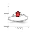 thumbnail image 2 of 14K White Gold Ring Band with Stones (01) January Garnet Oval Red, 2 of 2