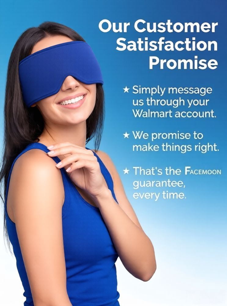 FACEMOON Adults Ice Silk Soft Comfort Gel Cooling Sleep Eye Mask for Tired Eyes, Puffy Eyes, Dark Circles with Storage Bag, Blue