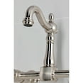 thumbnail image 4 of Kingston Brass KS2448AX Heritage Double-Handle Wall-Mount Bridge Kitchen Faucet, Brushed Nickel, 4 of 7