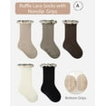 thumbnail image 3 of Baby Girls Socks Toddlers Ruffle Socks Girl's Frilly Dress Socks Baby Summer Mesh Socks Solid Crew Socks, 3 of 7