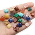thumbnail image 6 of 10mm Natural Mixed Gemstone Square Cabochon Crystal CAB Flatback Chakra Beads, 6 of 7