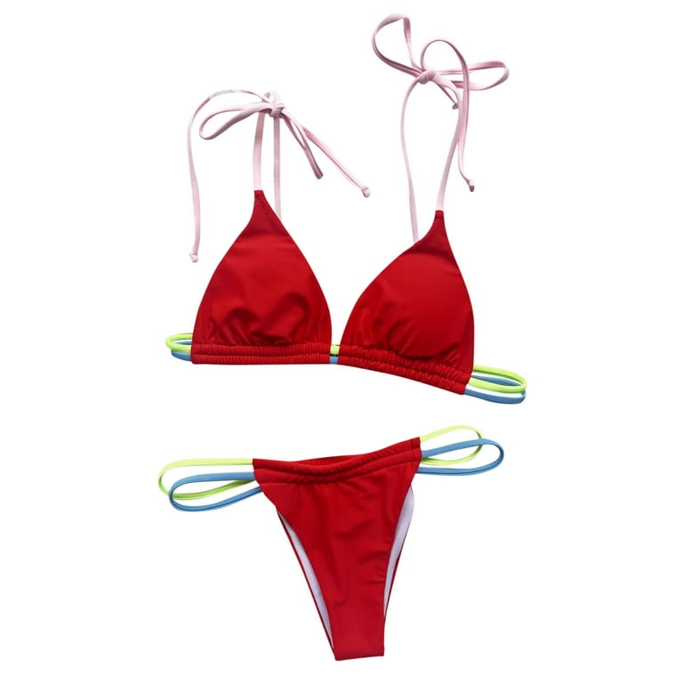 fartey Thong Bikini Swimsuit for Women Brazilian Bottom Triangle