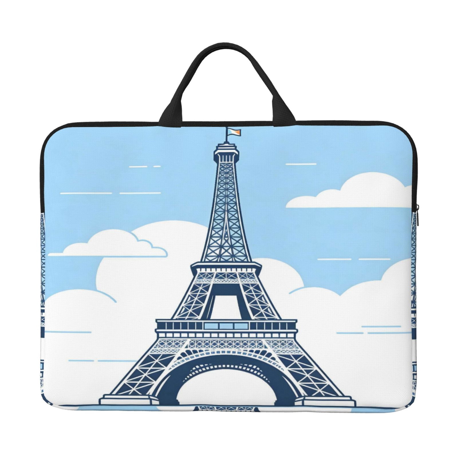 Laptop Sleeve Bag For Women Men 14inch Waterproof Durable Protective Computer Carrying Cover Handle Laptop Case Bag Eiffel Tower (1)