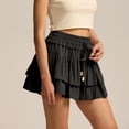 thumbnail image 2 of larppty Shorts for Women Ruffle Skorts Tiered Teen Girls Country Concert Outfits Golf Tennis Skort Under Sweater Skirt（Black， XL）, 2 of 6