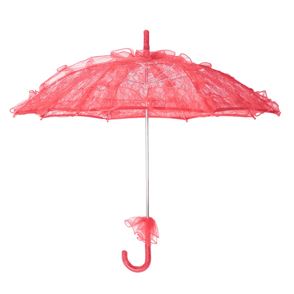 Lace Parasol Wedding Flower Bride Umbrella red