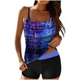 thumbnail image 6 of Enjoytime Women's Swimwear 2 Piece Bathing Suit for Women Tummy Control Vintage Printed Adjustable Spaghetti Straps Tankini Top with Boyshorts Summer Athletic Swim Suit, 6 of 7