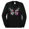 thumbnail image 2 of Wild Bobby, Colorful Butterfly Oh Butterfly On Whispering Wings Animal Lover Mens Long Sleeve Shirt, Black, Small, 2 of 3