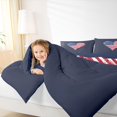 thumbnail image 3 of Manfei Vintage Us Flag Heart Twin Comforter Sets,Navy Bedding Set,Navy Blue Reversible,2pcs,1 Comforter and 1 Pillowcase, 3 of 7