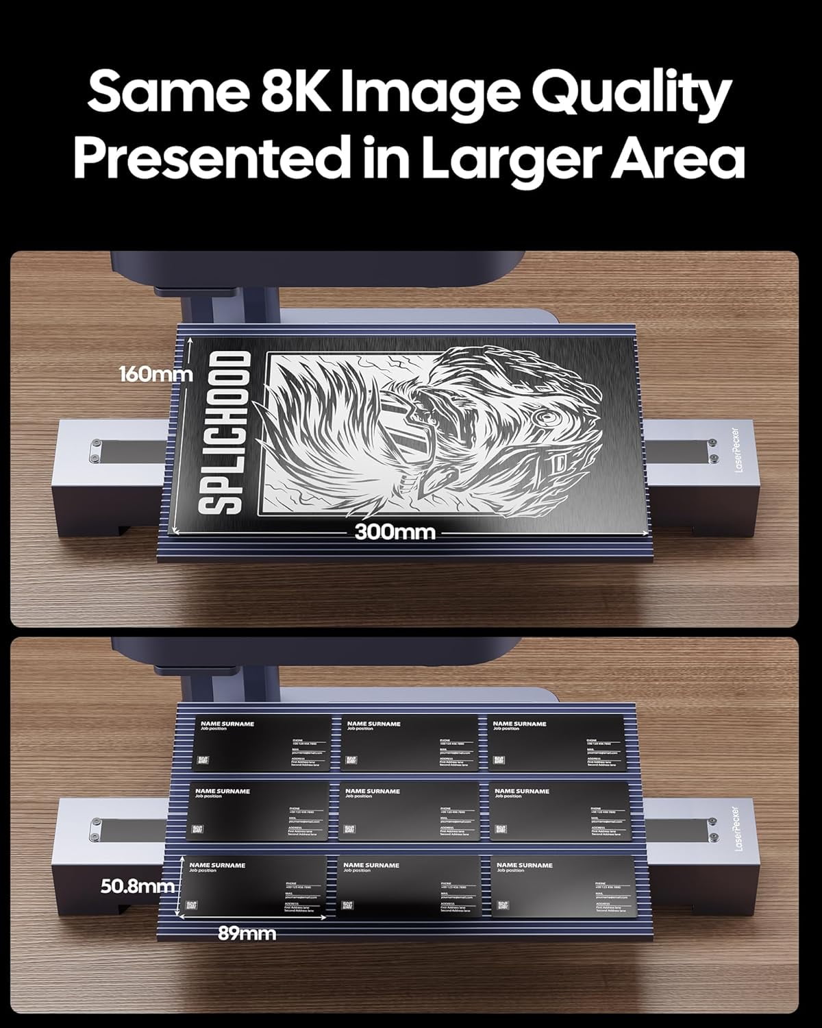 LaserPecker Slide Extension for LP4/LP5 Expand to 300x160mm Engraving Area- Pro Accessories for Batch Processing & Large Projects