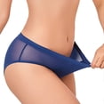 thumbnail image 5 of Women Menstrual Period Briefs Mesh Panel High Absorbency Leak Resistant Flexible Stretch Daily Wear Underwear Blue 4XL, 5 of 5