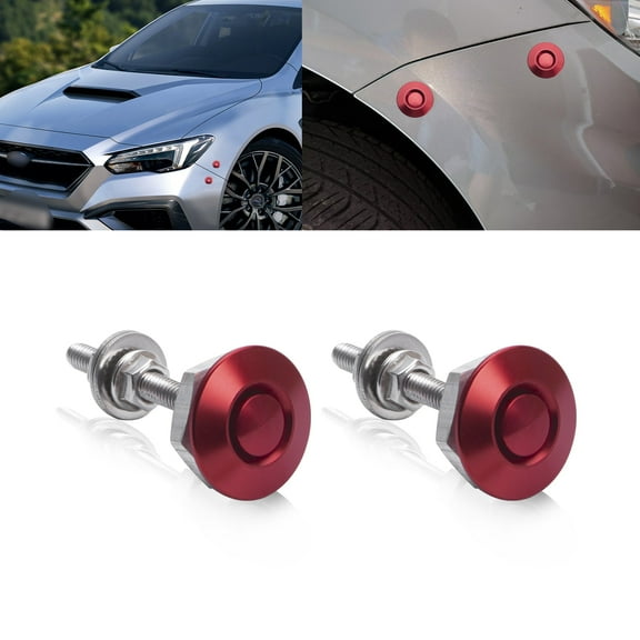 Xotic Tech Bumper Hood Lock Lid Kit Push Button Quick Release Fasteners Universal for Car (Red)