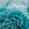 thumbnail image 3 of Wajade Plush Shaggy Comforter Set Fluffy Fuzzy Faux Fur Bedding Set - 3PC Microfiber Soft Warm Quilt Set(Deep Green Tie Dye,Queen Size), 3 of 5