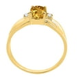 thumbnail image 3 of Mauli Jewels Engagement Rings for Women 0.9 Carat Oval Citrine and Diamond Ring 4-prong 10K Yellow Gold, 3 of 6