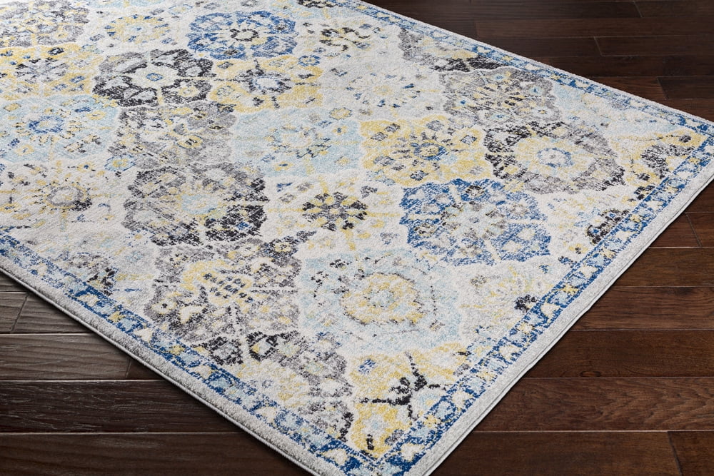 Livabliss Area Rugs for Living Room, 9x12 Harput Traditional Blue Rug, Bedroom Dining Room Home Decor Stain Resistant Carpet (8'10" x 12'6")
