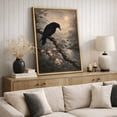 thumbnail image 4 of Framed Canvas Print Gothic Crow Wall Art Dark Academia Decorative for Living Room Bedroom - 24"x36" NATURAL, 4 of 8