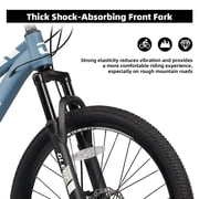Glerc Skyline 24 Inch Kids Mountain Bike for Boys Girls 10 11 12 13 14 Years Old, 21-Speed Kid Bicycle with Front Suspension & Dual Disc Brakes & Rugged Frame, Blue