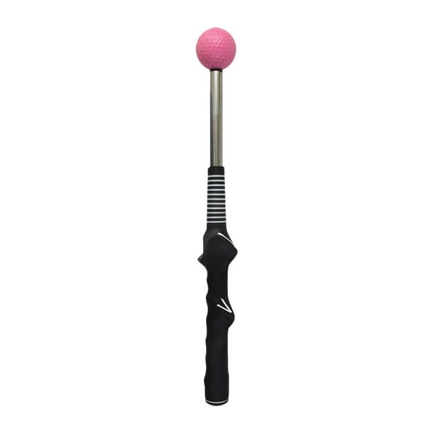 Palo de calentamiento telescópico, entrenador de swing de golf telescópico, mejora la fuerza del ritmo Negro rosa