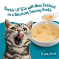 thumbnail image 6 of Purina Friskies Lickable Wet Cat Food Toppers Lil' Bits ‘n Broth with Saltwater Shrimp in a Dreamy Broth, 1.2 oz Pouches (16 Pack), 6 of 13