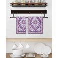 thumbnail image 3 of Purple Boho Kitchen Dish Towels for Drying Dishes Set of 3, Ethnic Geometric Middle Century Art Waffle Weave Microfiber Hand Tea Bathroom Towels Quick Dry & Absorbent Towel 15.7x23.6, 3 of 7