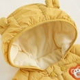 thumbnail image 6 of Baby Puffer Jacket Boys Yellow Full-Zip Long Sleeve Bear Hooded Down Jacket Kids Warm Girls Winter Coats Size 6-12 Months, 6 of 7
