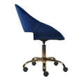 thumbnail image 4 of Leejay Blue Velvet Swivel Vanity Chairs with Gold Base for Makeup Room, 4 of 6