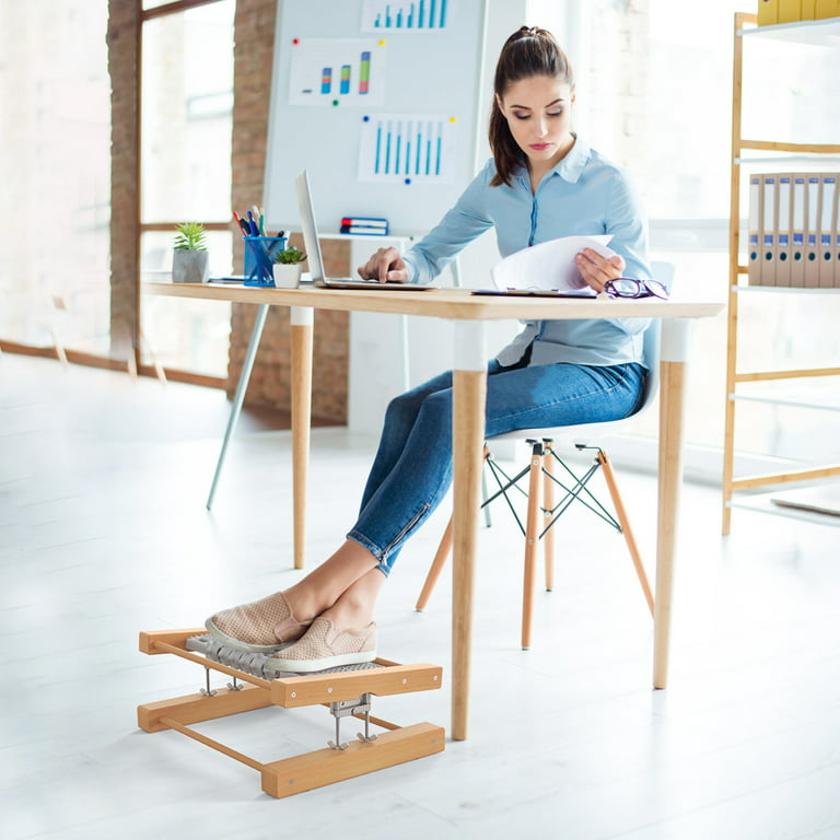 Mount-it! Footrest With Massaging Bead, Adjustable Height And Tilt Office Foot  Rest Stool For Under Desk Support
