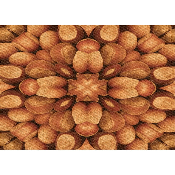 Ahgly Company Machine Washable Indoor Rectangle Transitional Neon Orange Area Rugs, 8' x 12'