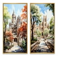 thumbnail image 2 of Designart "Buildings Academic College University art painting I" College & University Buildings Framed Wall Art Set Of 2 - Coral Architecture Frame Gallery Set For Office Decor, 2 of 7