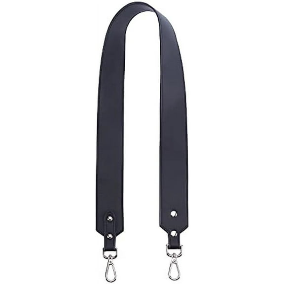 30.3 inch PU Leather Shoulder Strap Double Sided Leather Handbags Handle Replacement Cross Body Bag Strap with Swivel Clasps Black