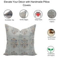 thumbnail image 4 of Fabdivine Block Print Throw Pillow Cover, 26x26 Inch Thick Linen Handmade Cushion Cover, Floral Print Boho Design Brown Pillow Cover for Sofa and Couch, 4 of 5