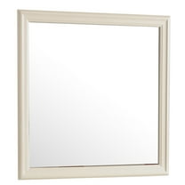 Decorative Wall Mirror - Beige Accent Mirror for Bedroom, Living Room, Vanity - Elegant Home Decor