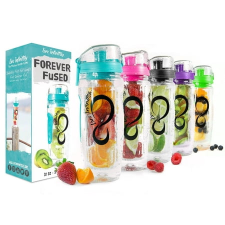 32 Oz. Infuser Water Bottles Featuring Full Length Infusion Rod Flip Top