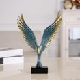 thumbnail image 2 of Estatua de ala de águila de resina de estilo retro, figuras para dormitorio, decoración de mesa, manualidades Azul, 2 of 9