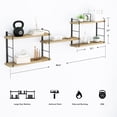 thumbnail image 2 of Wall Mounted Bookshelves, Floating Shelves for Wall, Wood Hanging Book Shelves for Room, Bedroom, Living Room, Easy Installation (Wooden, 50W x 17H), 2 of 15