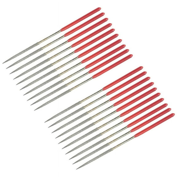 20Pcs Round Diamond Needles File, 3mm X 140mm Round Diamond Needle File Set for Metal Stone Wood Glass Grinding