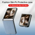 thumbnail image 3 of ELEHOLD for Motorola Razr 2025 / Motorola Razr 60 Slim Folding Case , Fiber Pattern Full Body Protection Shockproof Anti-Fingerprint Anti-Scratch Protective Case for Motorola Razr 60 ,Blue, 3 of 9