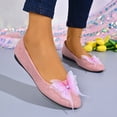 thumbnail image 6 of Women Suede Ballet Flats, Round Toe 3D Mesh Butterfly Pearl Decor Slip On Flat Shoes, Cute Casual Dress Shoes for Wedding, 6 of 8