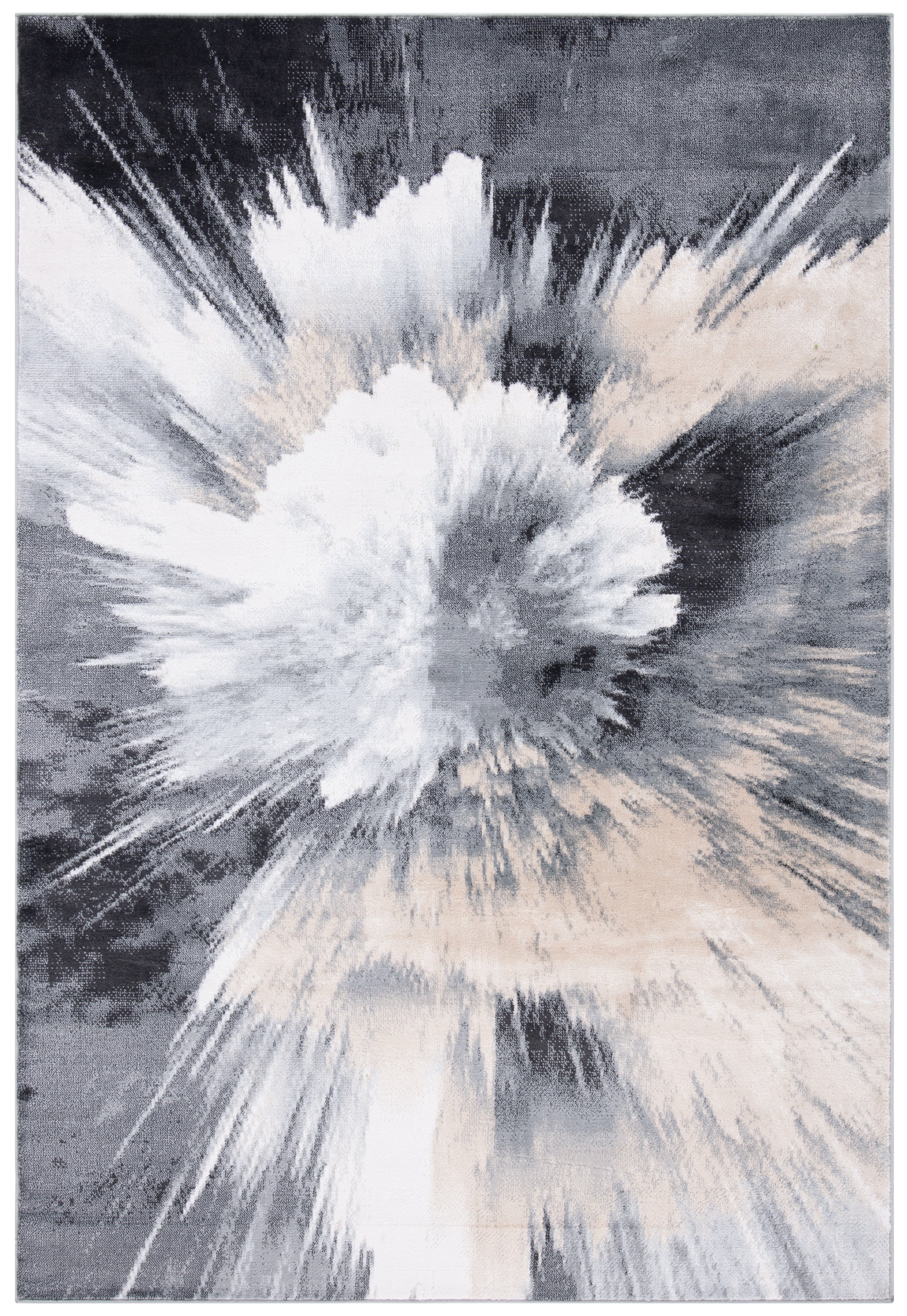 SAFAVIEH Lagoon Collection LGN202H Charcoal / Ivory Rug