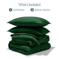 thumbnail image 4 of Bare Home Down Alternative Comforter Set - 3-Pieces - All Seasons - Queen, Heather Forest Green, 4 of 5