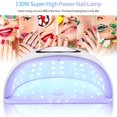 thumbnail image 3 of Lámpara UV LED para uñas de gel, secador automático profesional de 130 W, secado rápido, lámpara de 42 LED, pantalla LCD grande, 4 temporizadores (10 s/30 s/60 s/120 s) para uñas semipermanentes, gel, 3 of 5
