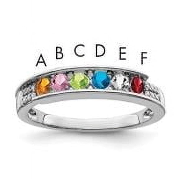 14K White Gold Family Jewelry Diamond Semi-Set Ring XMRW49/6