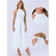 thumbnail image 2 of DARING DIVA Women's Sleeveless Chiffon Wide Leg Jumpsuit S White, 2 of 6